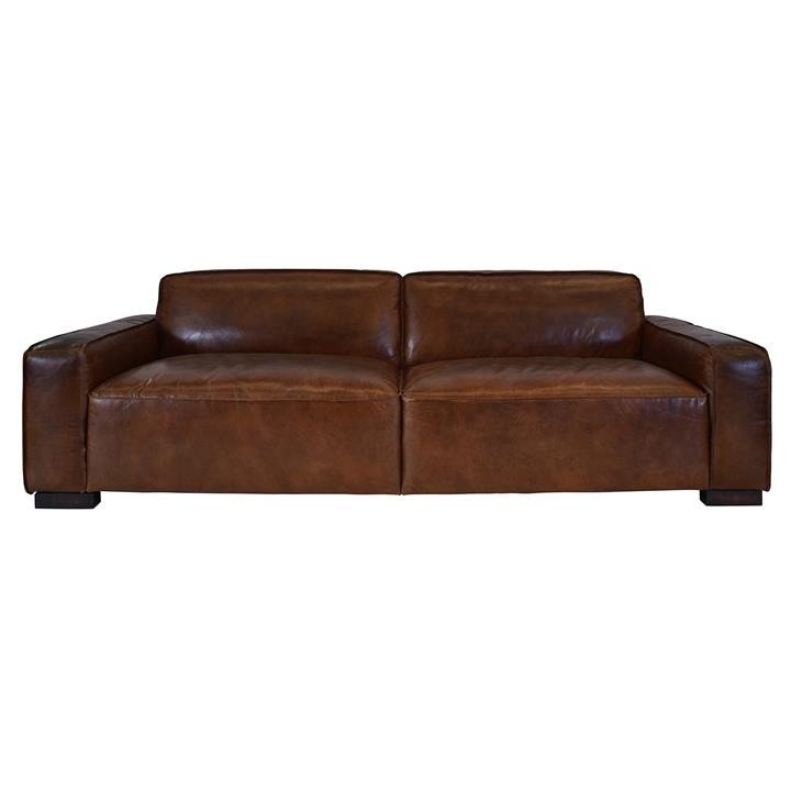 Grimsby Aged Leather Sofa, 3 Seater by Affinity Furniture Style