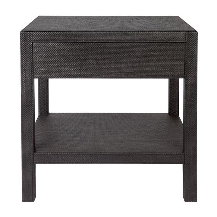 Chiswick Seagrass Wrap Bedside Table, Black by Cozy Lighting & Living