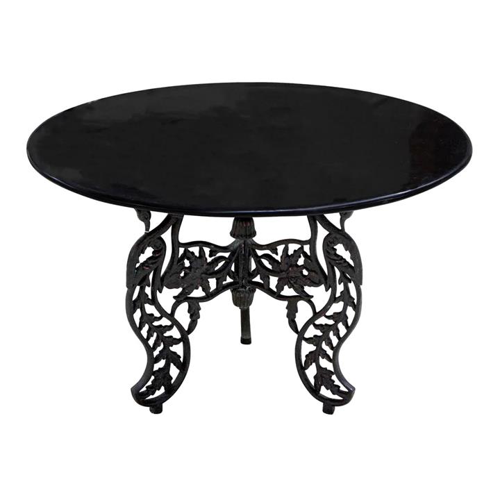 Newington Marble Top Round Coffee Table, 120cm, Black by Florabelle