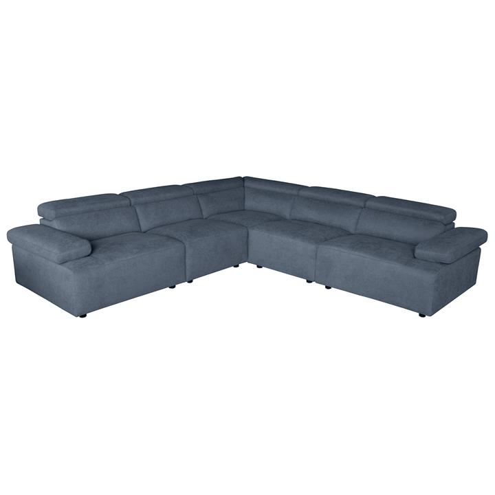 Calder Fabric Modular Corner Sofa, 6 Seater, Light Grey by Dodicci