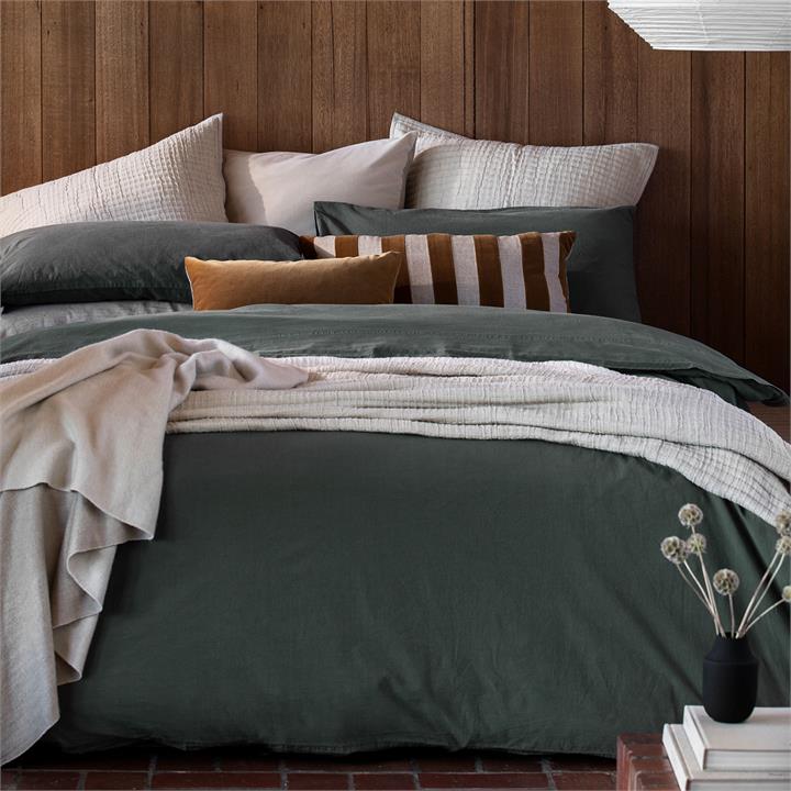 Nordic Quilt Cover Set Size Double in Green by L&M Home by L&M Home