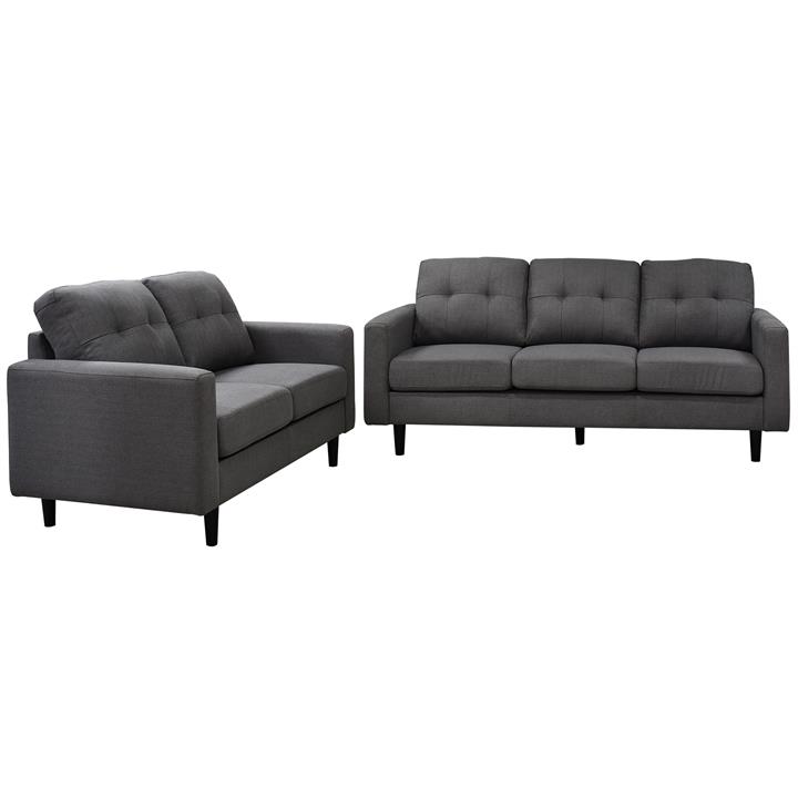 Marsha 2 Piece Fabric Sofa Set, 3+2 Seater, Copper Grey by Dodicci