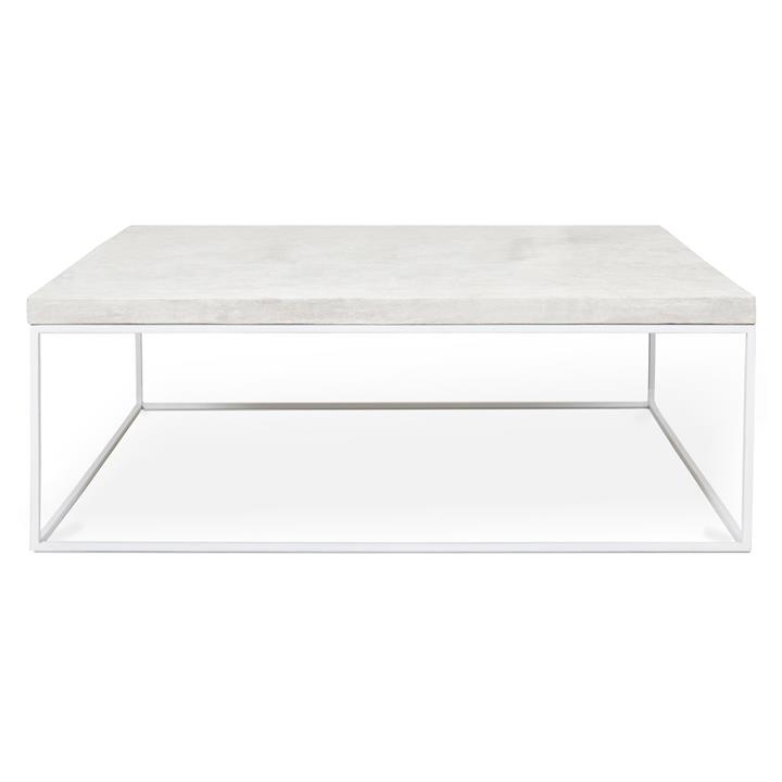 Josie Commercial Grade Concrete & Steel Coffee Table, 100cm, White by