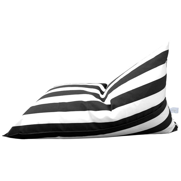 Kastos Fabric Indoor / Outdoor Bean Bag Cover, Black Strip by Mio Lusso