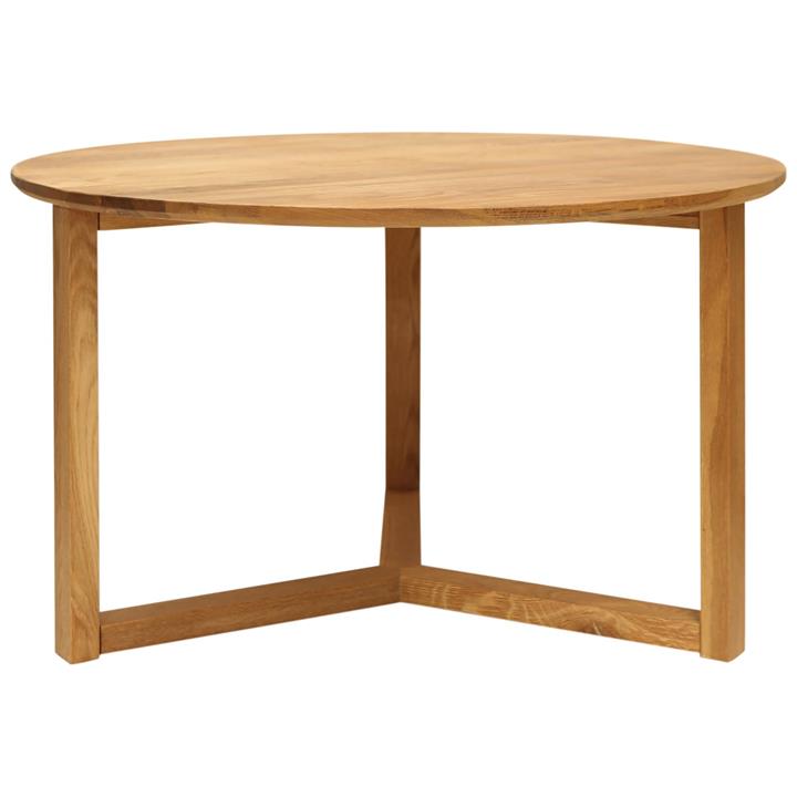 Oslo Oak Timber Round Coffee Table, 80cm, Natural by OneWorld
