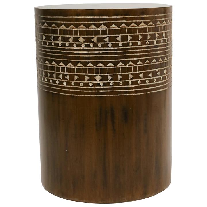 Nylah Mango Wood Drum Side Table by RML Style Sourcebook