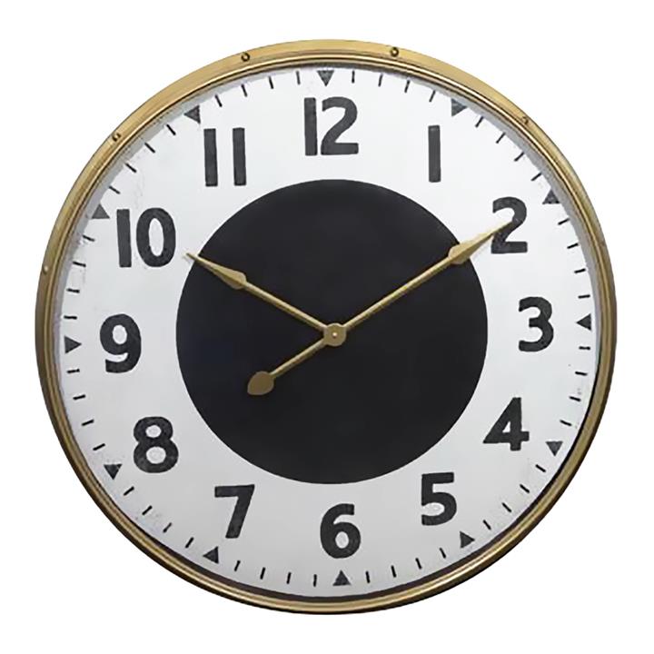 Elen Iron Frame Round Wall Clock, 90cm by OneWorld Collection Style