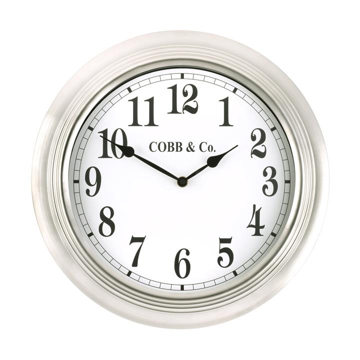 Cobb & Co. Stainless Steel Wall Clock, 38cm by Cobb & Co Clocks Style