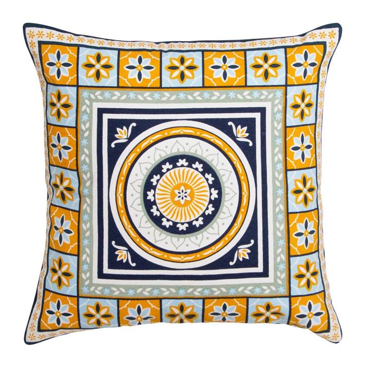 Kasbah Cotton Scatter Cushion, Mustard / Navy by j.elliot HOME Style