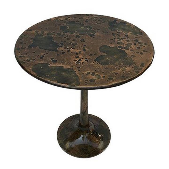 Perrier Iron Round Pedestal Side Table by French Country Collection