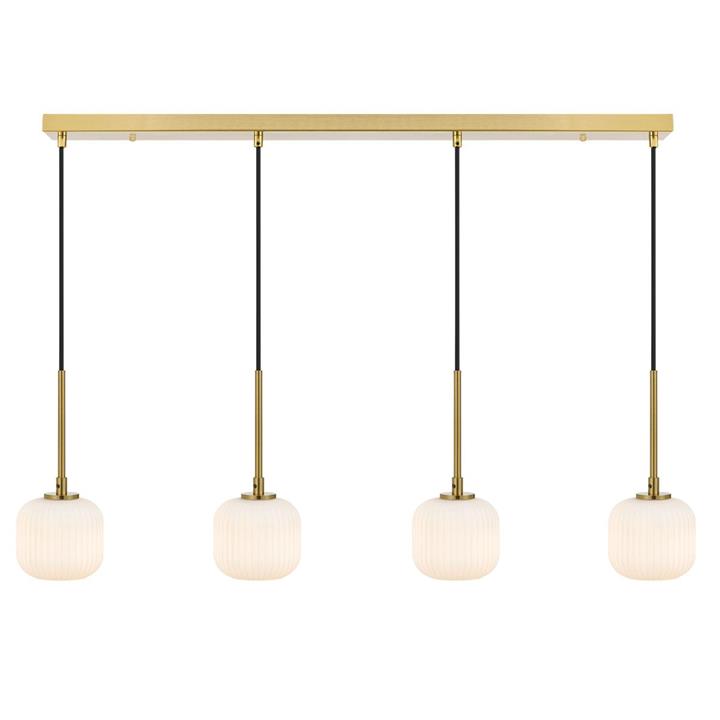 Bobo Metal Glass LED Pendant Light 4 Light Antique Gold Opal By 