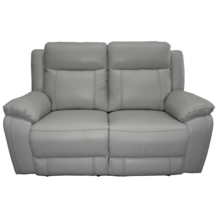 Pallion Leather Electric Recliner Sofa, 2 Seater, Light Grey by Dodicci
