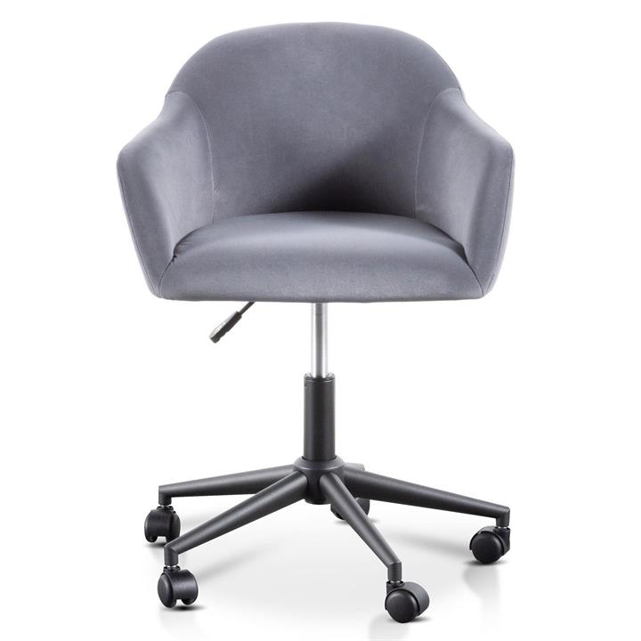 Charcas Velvet Fabric Office Chair, Grey by Conception Living Style