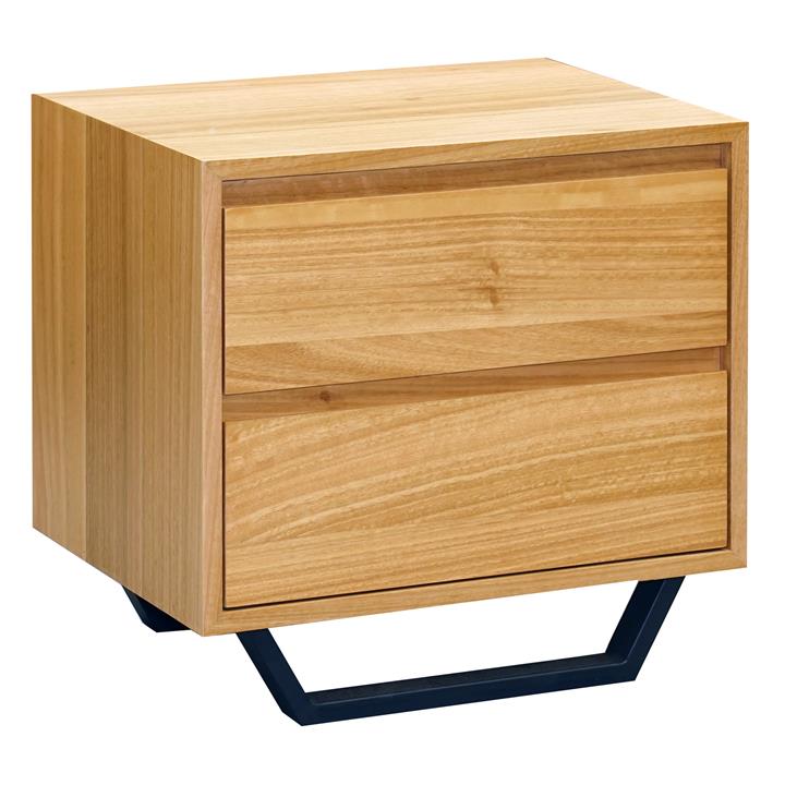 Milsons Blue Gum Timber & Metal Bedside Table by Mossel Dalton Style