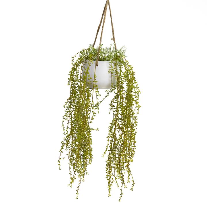 Glamorous Fusion Artificial Curly Willow in Hanging Pot, 90cm by