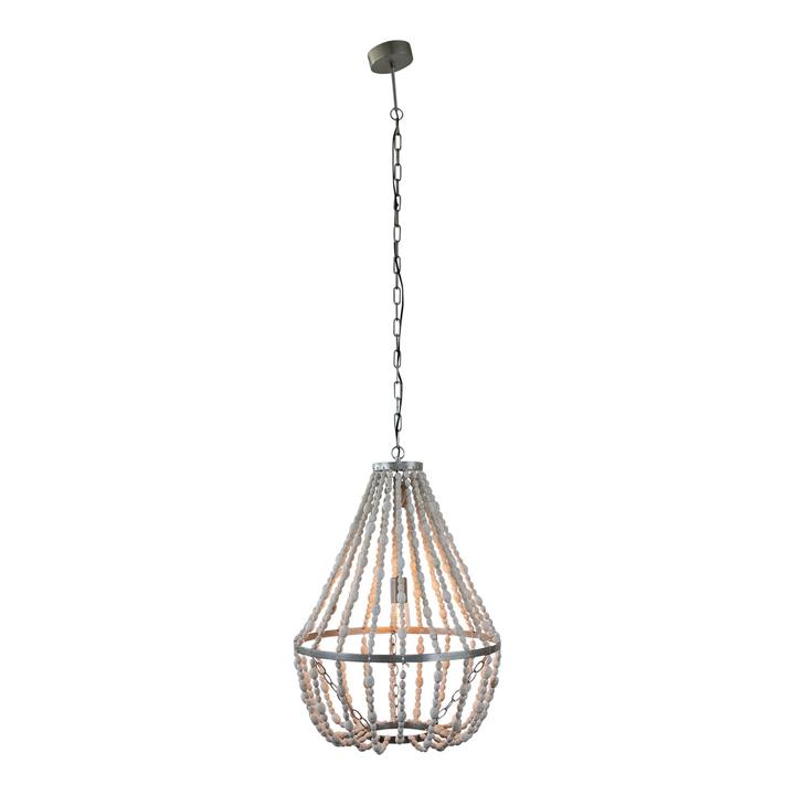 Calantha Wood Beaded Pendant Light by OneWorld Collection Style