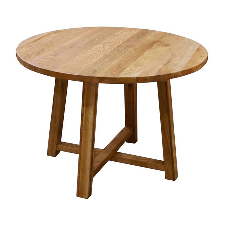 Denver Oak Timber Round Dining Table, 110cm by Florabelle Style