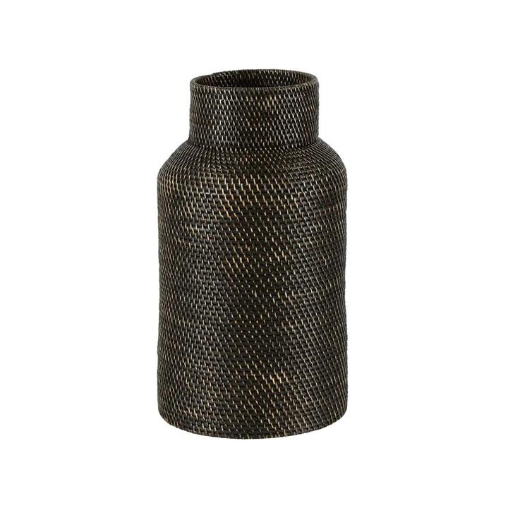 Harta Rattan Vase, Small, Black by Florabelle Style Sourcebook