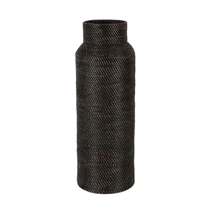 Harta Rattan Vase, Large, Black by Florabelle Style Sourcebook