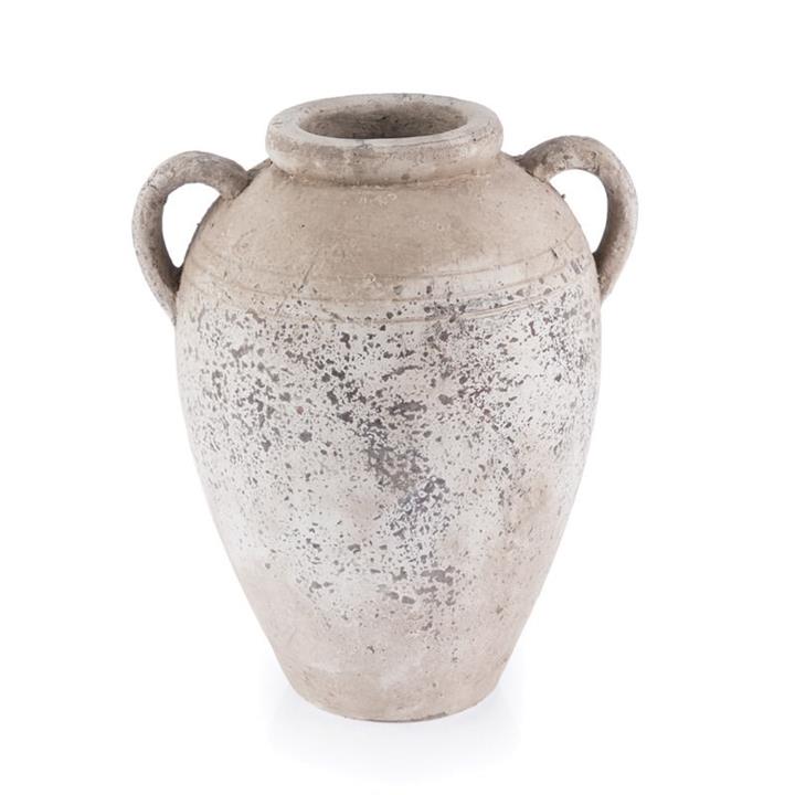 Stetson Ceramic Urn Vase, Large, Antique White by Casa Uno Style