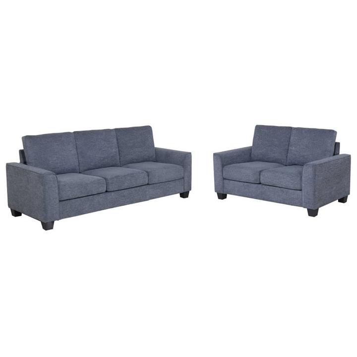 Lothian 2 Piece Fabric Sofa Set, 3+2 Seater, Grey by Dodicci Style