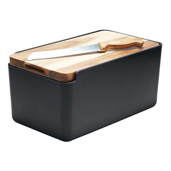 Hudson Bread Bin With Cutting Board Lid in Black by Salt & Pepper by Salt & Pepper Style