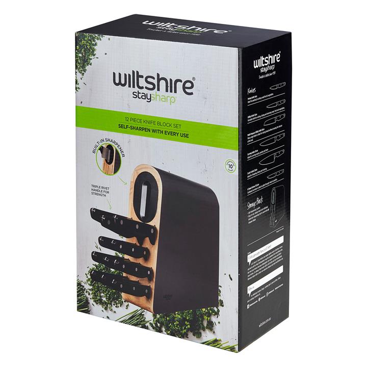 Staysharp 12Piece Knife Block Set in Silver by Wiltshire by Wiltshire