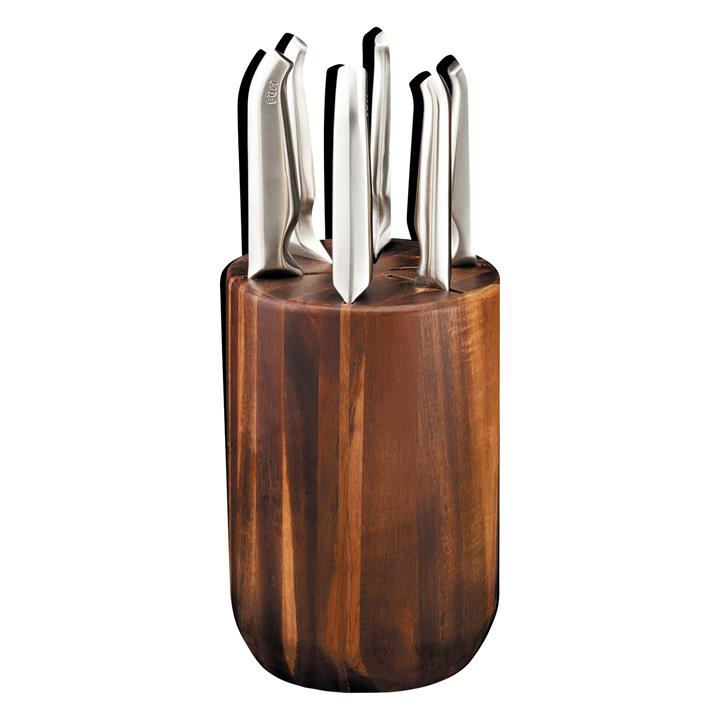 Pro Capsule 7Piece Wooden Knife Block Set in Silver by Furi by Furi