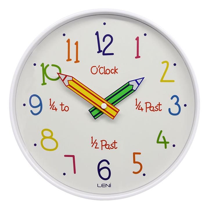 Pencil Dial Kids Wall Clock in White by Leni by Leni Style Sourcebook