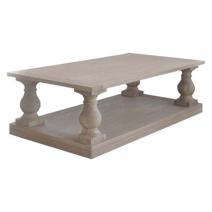 Balustrade Oak Coffee Table in Weathered Oak by Jac Home Living by Jac