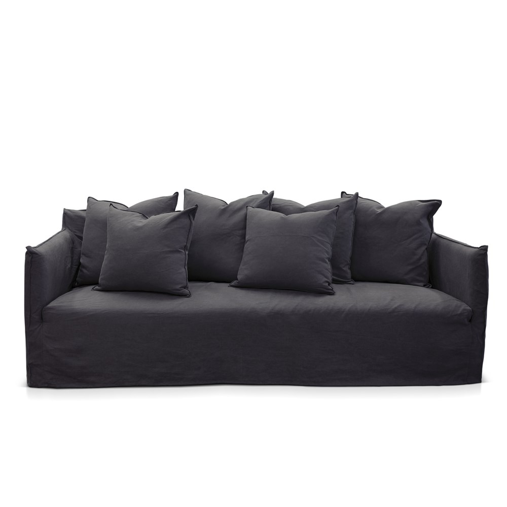 Como Linen Deep Sofa Charcoal 3 Seater by James Lane Style Sourcebook