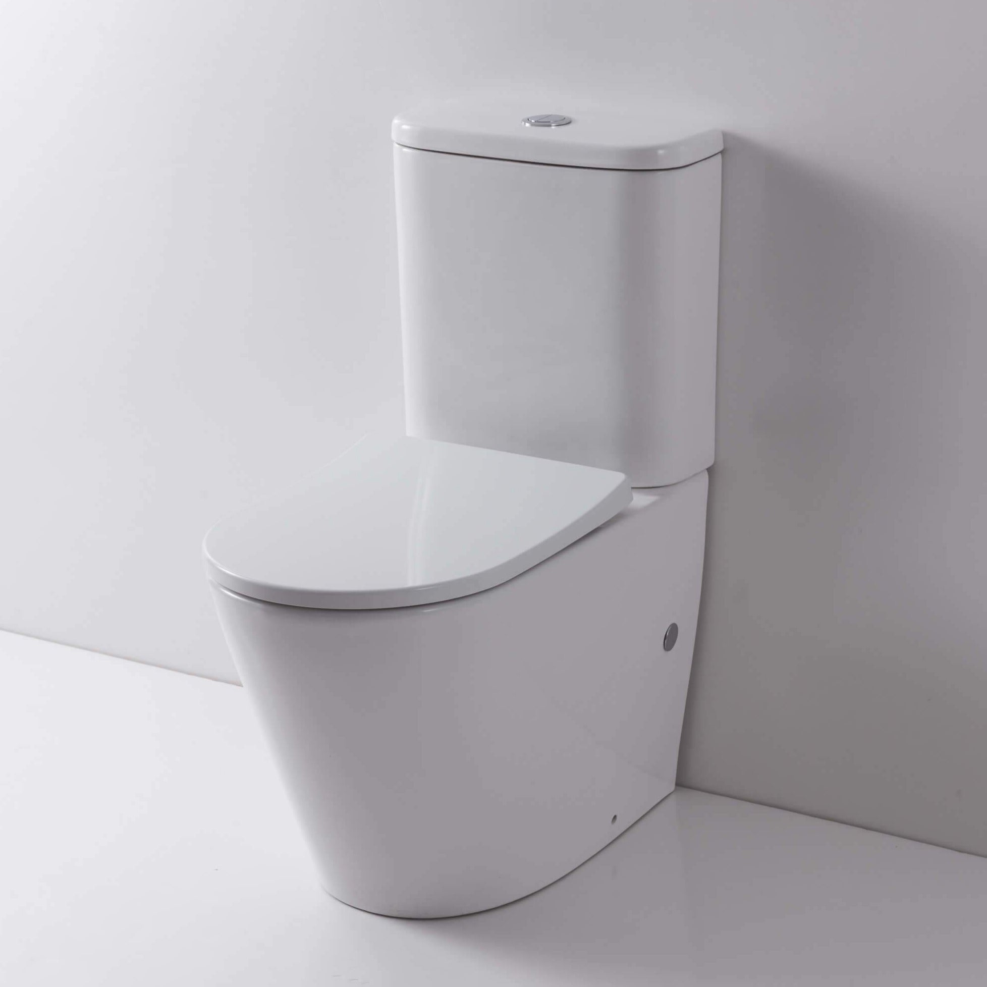 Rimini Rimless Back To Wall Short Projection, Nano Glaze Toilet Suite