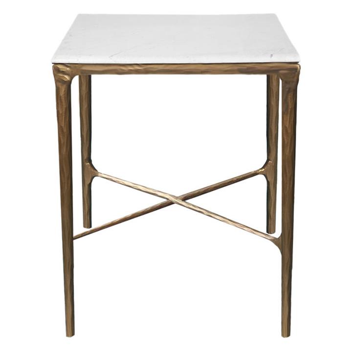 Heston Marble Side Table in Brass by CAFE Lighting & Living by CAFE