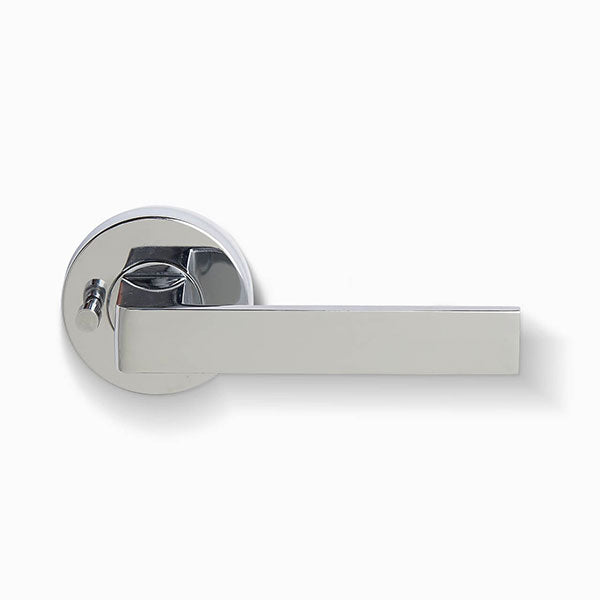 Delf Barcelona Privacy Lever Set Round Rosette Bright Chrome by DELF