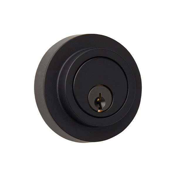 Delf Contemporary Round Single Cylinder Deadbolt Matte Black by DELF