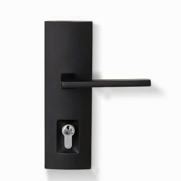 Delf Elba Linear Secure Double Cylinder Lever Set Matte Black by DELF