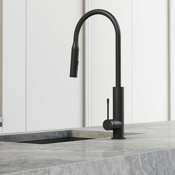 Phoenix Deja Pull Out Sink Mixer Matte Black by PHOENIX Style Sourcebook