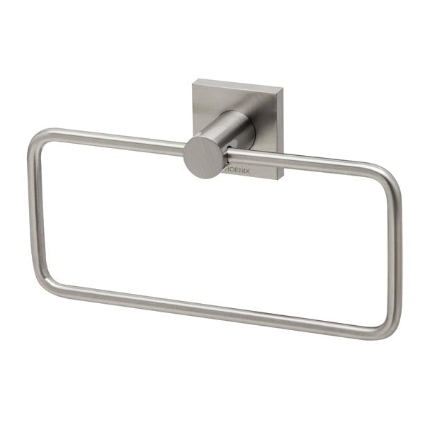 Phoenix Radii Hand Towel Holder Square PlateBrushed Nickel by PHOENIX