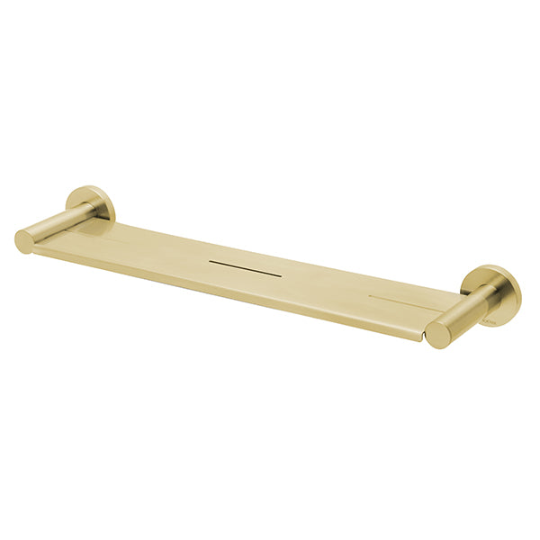 Phoenix Radii Shower Shelf Round Plate Brushed Gold 450mm by PHOENIX