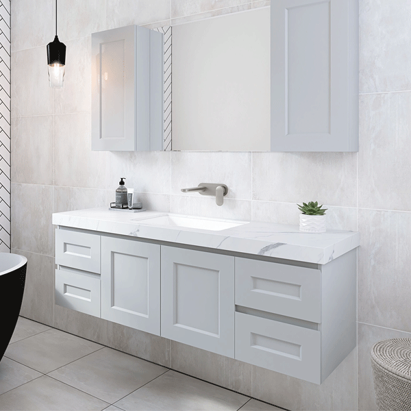 Timberline Victoria Wall Hung Vanity with Silksurface Freedom Top