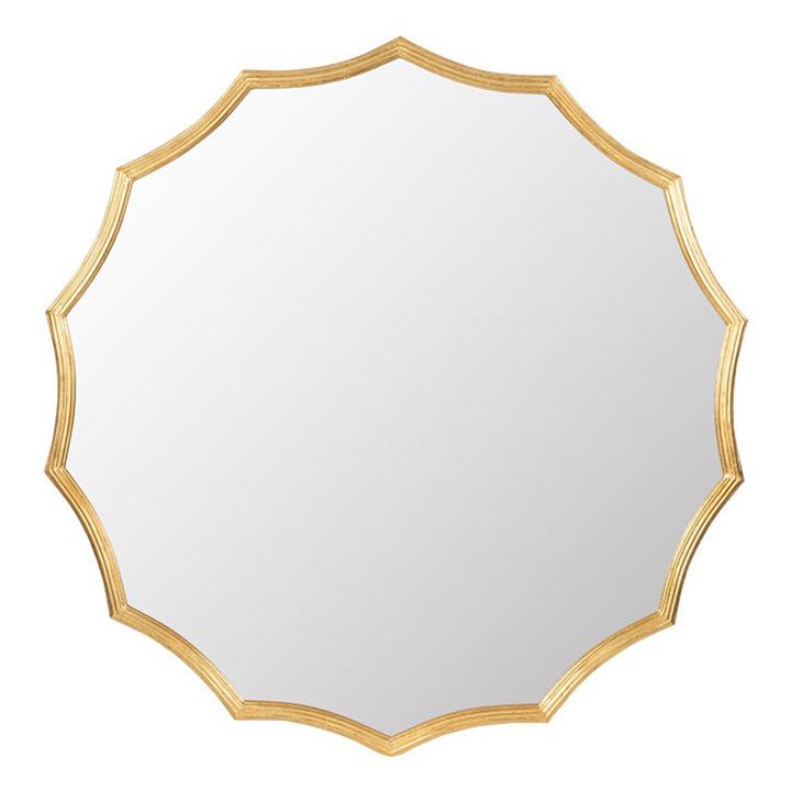 Alina Round Scalloped Wall Mirror in Silver/Gold by Dasch Design by