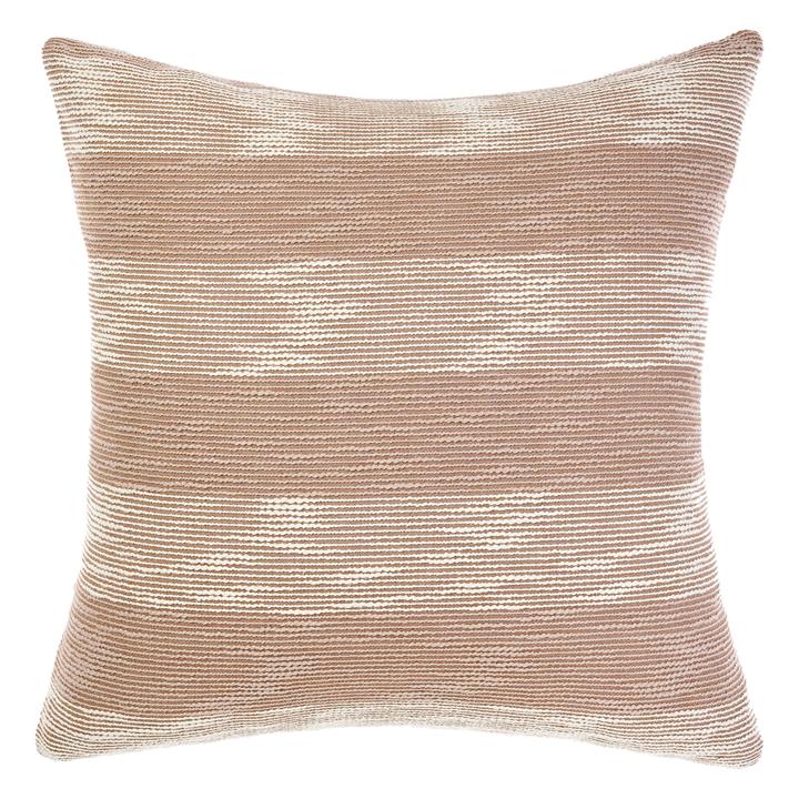 Oceania Stripe European Pillow Case in Brown by Linen House by Linen