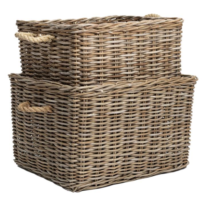 Hampton Set of 2 Wicker Storage Baskets in Natural by Wicka by Wicka Style Sourcebook