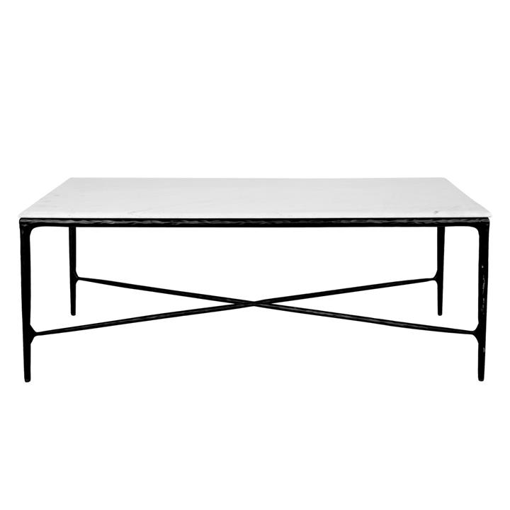 Heston Marble & Iron Coffee Table, 120cm, Black by Cozy Lighting