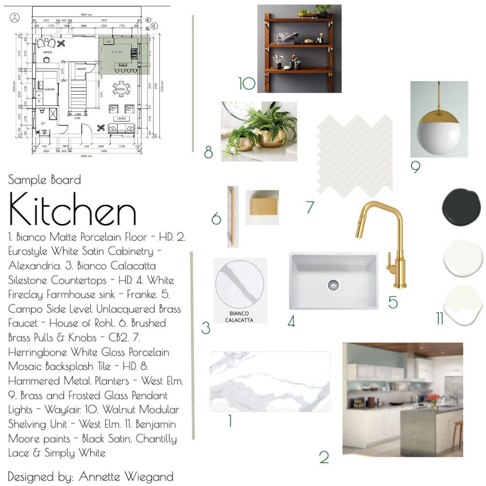 IDI - Module 9 - Kitchen Sample Board Interior Design Mood Board by ...