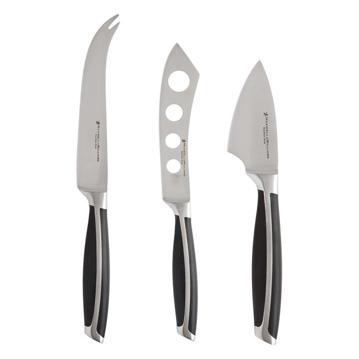 Stanton 3Piece Cheese Knife Set with Handle in Black by Maxwell & Williams by Maxwell