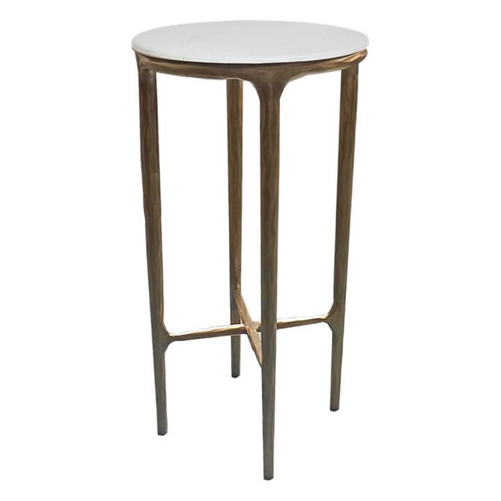 Heston Petite Marble Side Table in Brass by CAFE Lighting & Living by