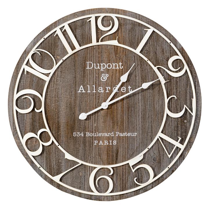 Wooden Dupont Numbers Wall Clock in Brown by Casa Uno by Casa Uno