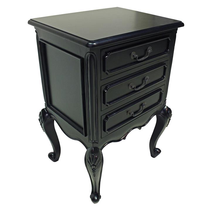 Classic Provence Bedside Table in Black by Hudson Furniture by Hudson
