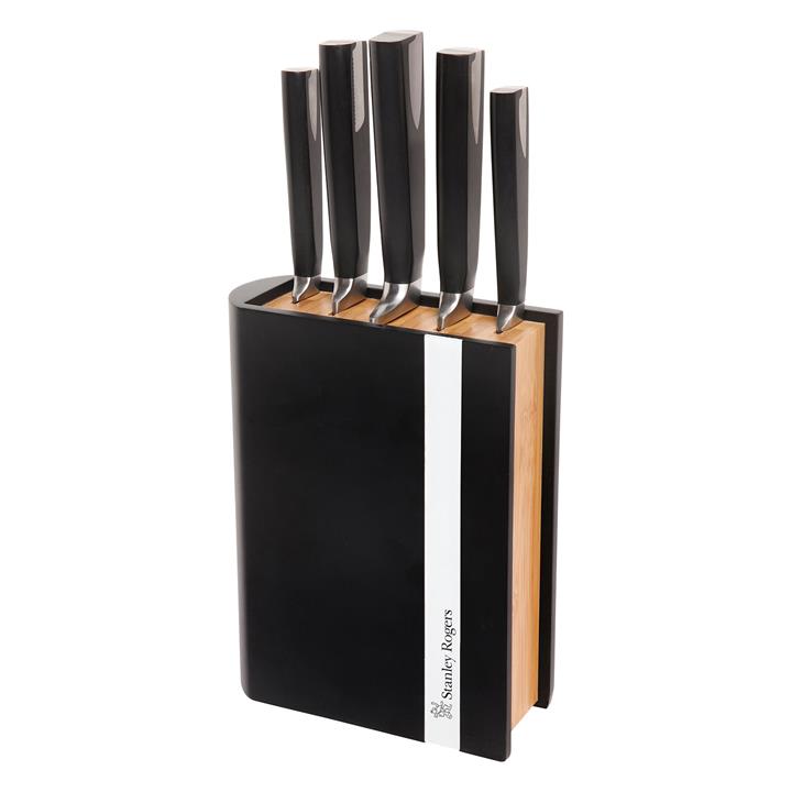 Encased Bamboo 6Piece Knife Block Set in Silver by Stanley Rogers by